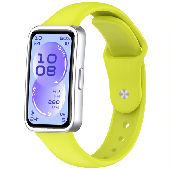 Huawei Band 11 Ve Band 11 Pro Uyumlu Klasik Silikon Kordon Yumuşak Soft Spor Saat  Yeşil ürün görseli 1
