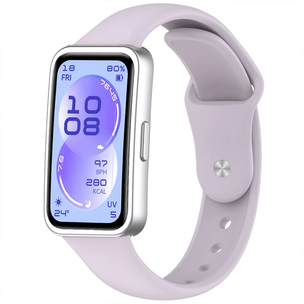 Huawei Band 11 Ve Band 11 Pro Uyumlu Klasik Silikon Kordon Yumuşak Soft Spor Saat  Lila ürün görseli 1