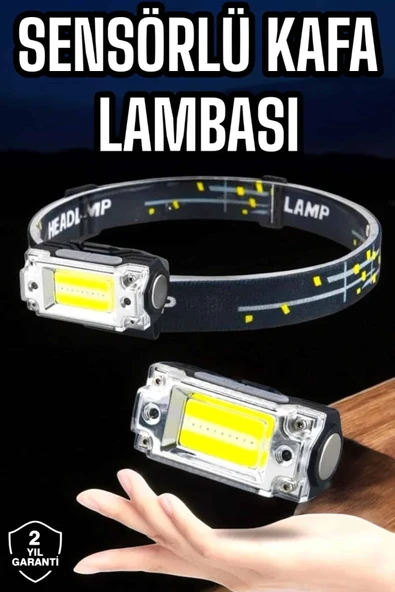 Kafa Lambası El Fenerli Kamp Lambası Usb Şarjlı Esnek Lamba ürün görseli 1