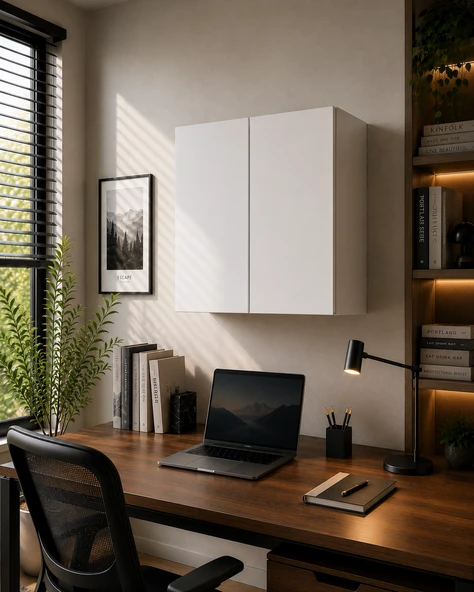 3 Raflı Çok Amaçlı Kitaplık Mat Beyaz MDF Lam 69x55x25 cm Yavaşlatıcılı Kapaklı ürün görseli 1