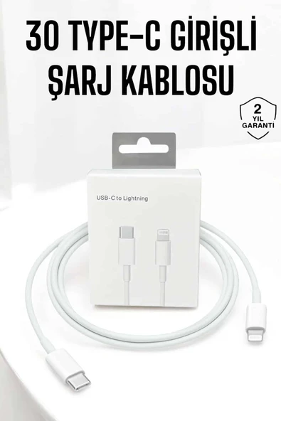 Iphone Uyumlu İos Uyumlu Lightning Hızlı Şarj Tye C Lightning Şarj Kablosu ürün görseli 1