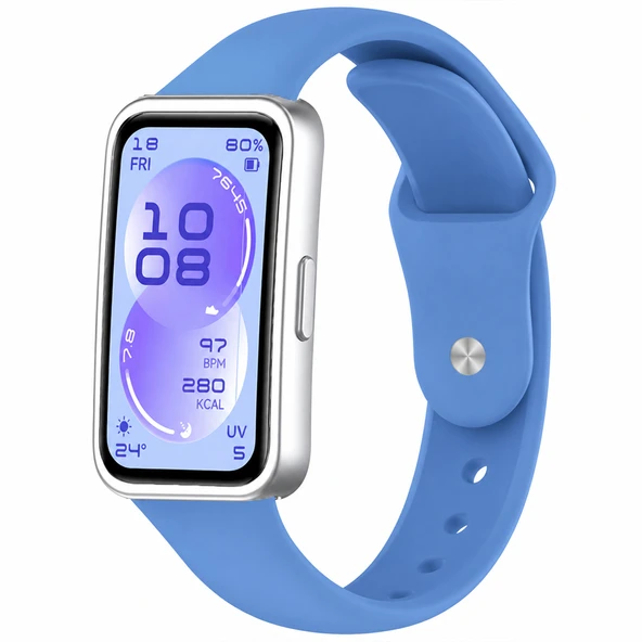 Huawei Band 11 Ve Band 11 Pro Uyumlu Klasik Silikon Kordon Yumuşak Soft Spor Saat  Mavi ürün görseli 1