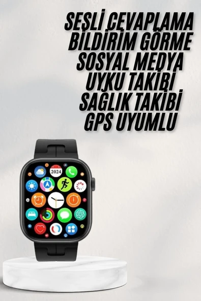 Akıllı Saat Android Ve İos Uyumlu Plastik Kordon Yeni Nesil - Resim 2