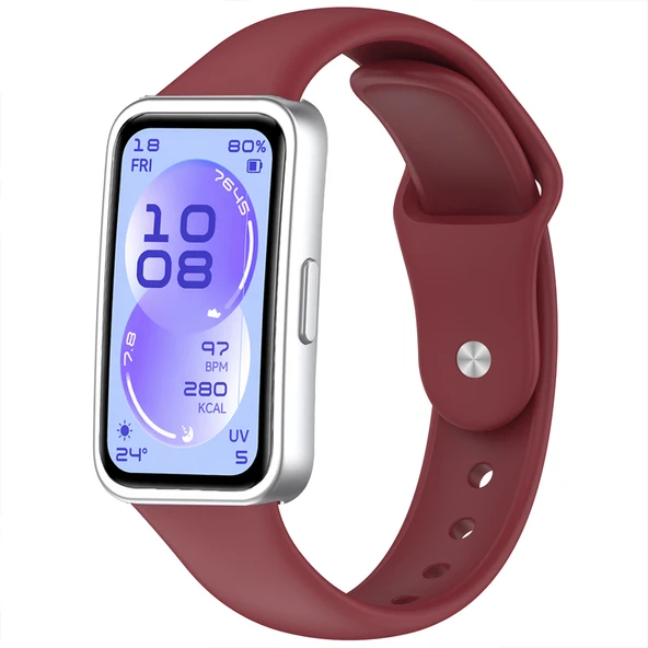 Huawei Band 11 Ve Band 11 Pro Uyumlu Klasik Silikon Kordon Yumuşak Soft Spor Saat  Mürdüm ürün görseli 1