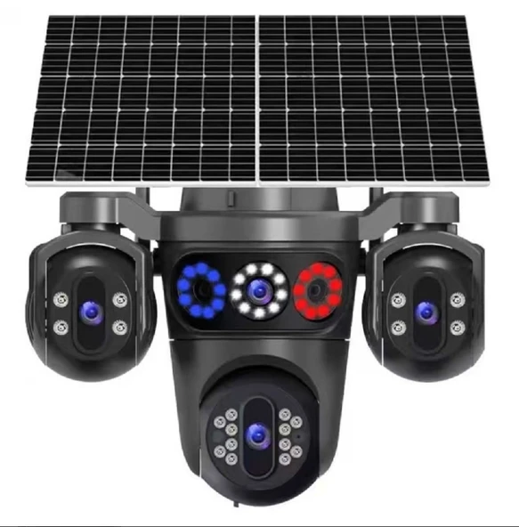 4 Kameralı SOLAR 4G Sim Kartlı 8 Mp GECE GÖRÜŞLÜ Çift GÜNEŞ Panelli GÜVENLİK ürün görseli 1