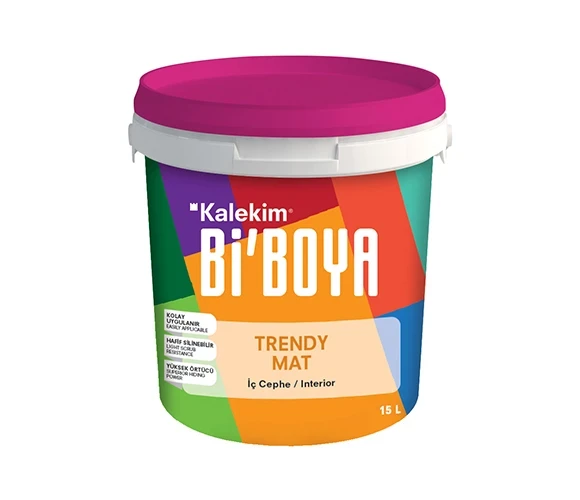 Bİ'BOYA TRENDY MAT SİLİKONLU İÇ CEPHE BOYASI BEYAZ 15 LT ürün görseli 1