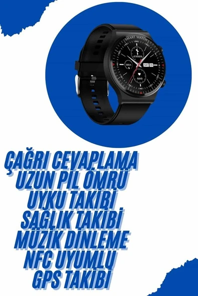 Akıllı Saat Yeni Nesil Üç Kordonlu Nabız Ölçer Çağrı Cevaplama ürün görseli 1