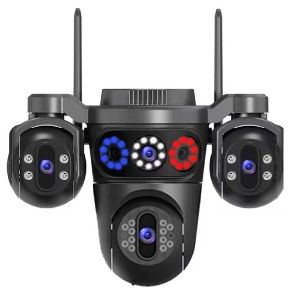 4 Kameralı GÜVENLİK KAMERASI 4 LENS Wifi Kablosuz internet ES-703 Ptz Kamera ürün görseli 1