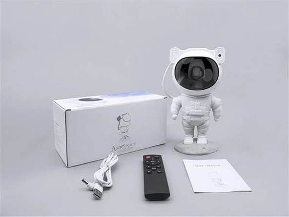 Çocuklara Özel Projeksiyon Astronot Lamba Speaker Sevimli ürün görseli 1