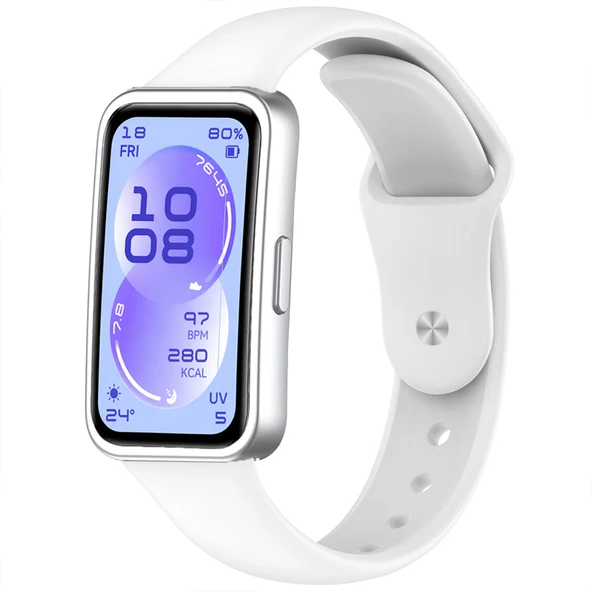 Huawei Band 11 Ve Band 11 Pro Uyumlu Klasik Silikon Kordon Yumuşak Soft Spor Saat  Beyaz ürün görseli 1