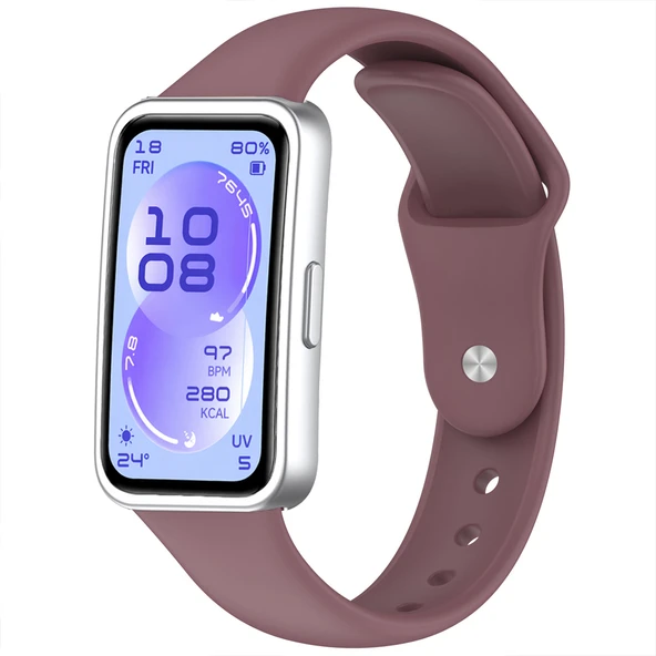 Huawei Band 11 Ve Band 11 Pro Uyumlu Klasik Silikon Kordon Yumuşak Soft Spor Saat  Koyu Kırmızı ürün görseli 1