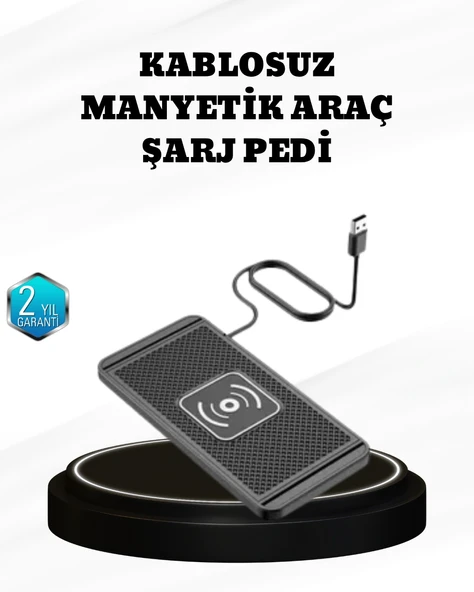 15w Manyetik Kablosuz Şarj Pedi Araç Masa Kullanımına Uygun Qi Şarj Cihazı ürün görseli 1