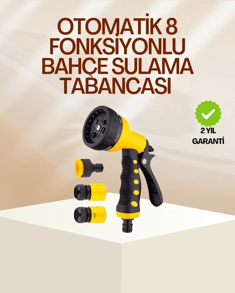 8 Fonksiyonlu Bahçe Sulama Tabancası Seti Çok Amaçlı Hortum Ucu ürün görseli 1