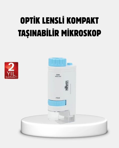 Taşınabilir Eğitim Mikroskobu 80x–200x Led Işıklı Ve Darbeye Dayanıklı ürün görseli 1