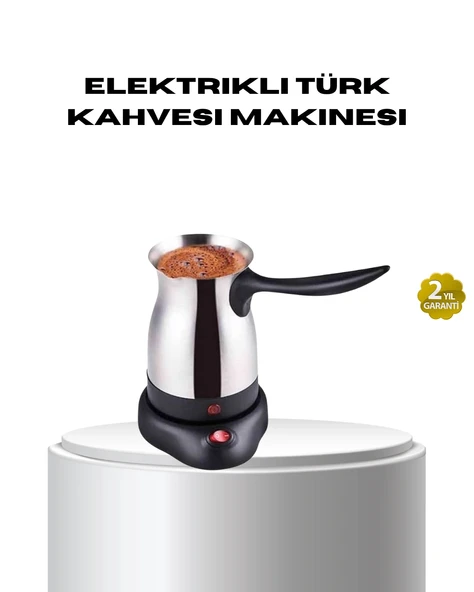 Paslanmaz Çelik Elektrikli Cezve 800w 6 Fincan Kapasiteli ürün görseli 1