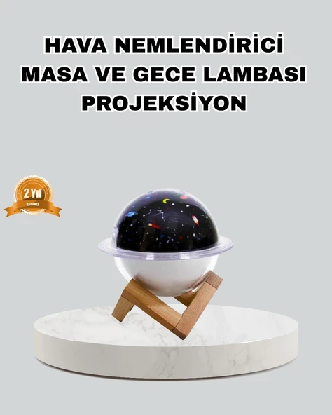 Aromaterapili Usb Hava Nemlendirici – Projeksiyon Işıklı, Sessiz Ve Şık Tasarım ürün görseli 1