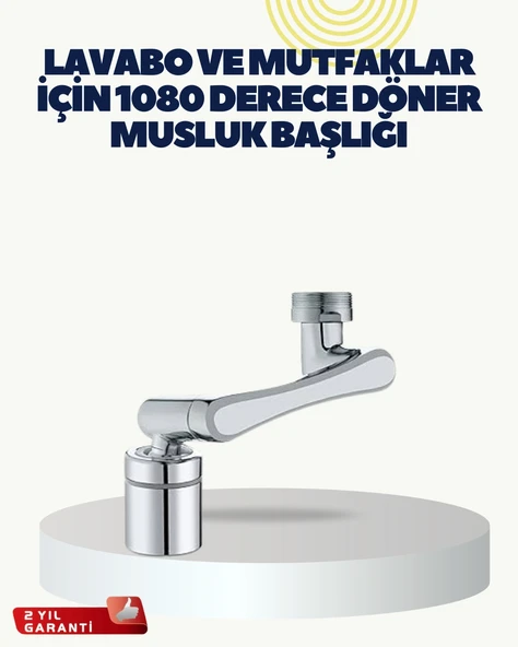 Çok Yönlü Dönebilen Musluk Başlığı 2 Fonksiyonlu Su Akışı ürün görseli 1