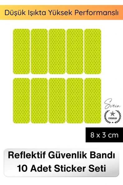 #Reflektör Reflektör Honeycomb Reflektif Güvenlik Bandı Altıgen Petek Dokulu 10 Adet Sticker Seti Yansıtıcı Bant Araç Mo ürün görseli 1