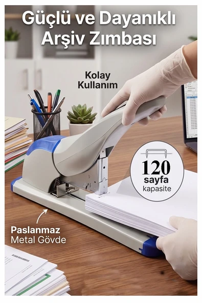 Büyük Boy Zımba Makinesi 1 Adet Kangaro Ds-23S15FL Arşiv Tipi Zımba Makinası 120 Yaprak Kapasiteli Zımba Teli Kollu ürün görseli 1
