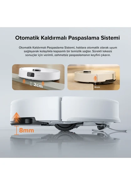 Roborock Q8 Max Pro Beyaz Akıllı Robot Süpürge - Resim 4