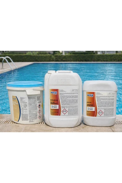 Hvz Kimya 3'lü Bakım Seti Multitablet Klor(10kg)+Ph Düşürücü(25kg)+Sıvı Çöktürücü(10kg) ürün görseli 1
