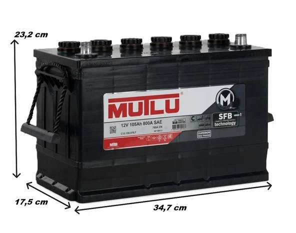Mutlu SFB Seri 1 12 V 105 Ah Akü - Resim 2