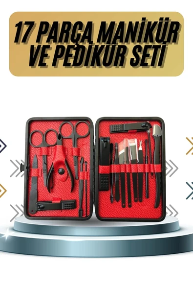 17 Parça Manikür Pedikür Seti El Ayak Bakım Seti Tırnak Makası Törpü ürün görseli 1