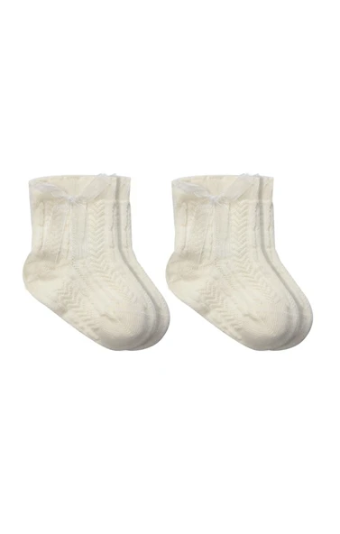 Fiyonklu Penye Soket Çorap 2li 10150 Naturel ürün görseli 1