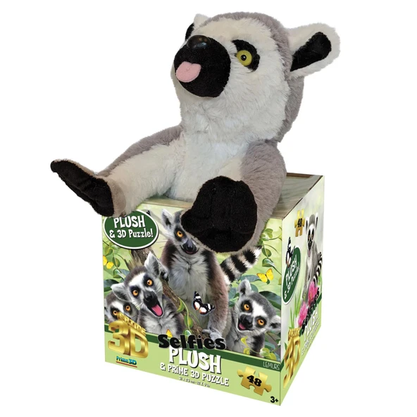 Prime 3D - Lemur Pelüş ve Selfie 48 Parça Puzzle 15801 ürün görseli 1