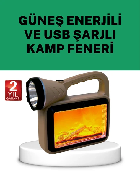 Güneş Enerjili Alev Efektli Lamba – Cob Teknolojili, Dış Mekan Aydınlatma ürün görseli 1