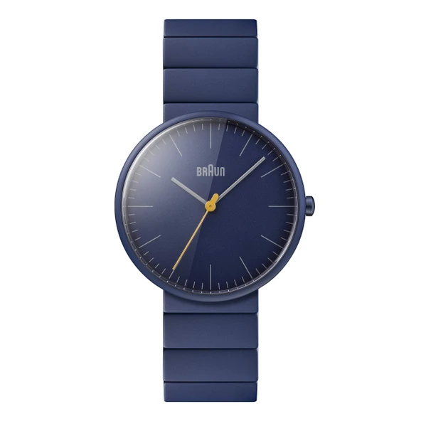 Braun Unisex Tam Seramik 3 İbreli Analog Kuvars Saat, Koyu Mavi Kadran ve Koyu Mavi Seramik Bileklik ve 38 mm Kasa, Model BN0171NVNVG. ürün görseli 1