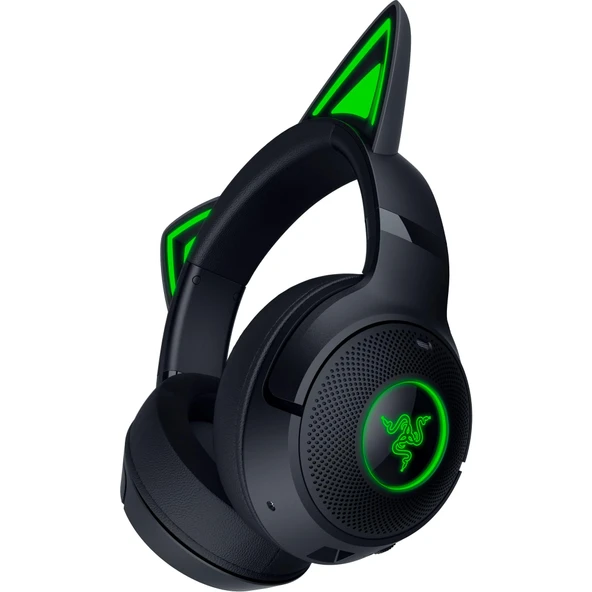 Razer Kraken Kitty V2 BT - Oyun ve Yayın için Kitty Kulaklı Kablosuz Bluetooth RGB Kulaklık (325g, Triforce 40mm Sürücü, Bluetooth 5.2, Gürültü Önleyici Mikrofon, 40 Saat Pil) Siyah ürün görseli 1