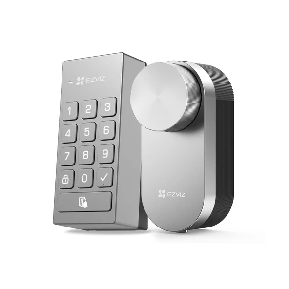 EZVIZ Çok Fonksiyonlu Tuş Takımlı Akıllı Kilit, Değiştirilebilir Pilli Elektronik Kapı Kilidi, Uzaktan Erişim, Kodla Açma, Bluetooth, RFID Proximity Kart, DL01 Pro + DL01 CP, Gateway A3 olmadan ürün görseli 1