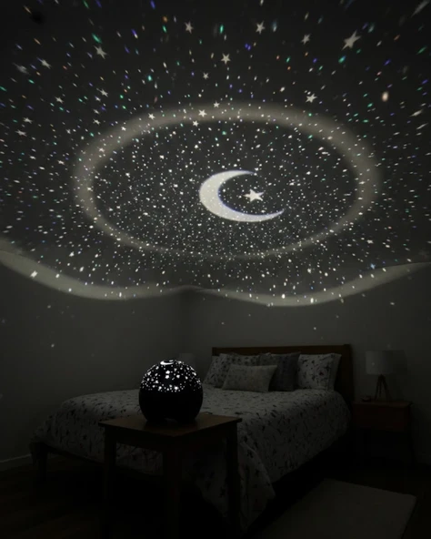 Fişli Yıldız Projektör Gece Lambası Müzikli ürün görseli 1