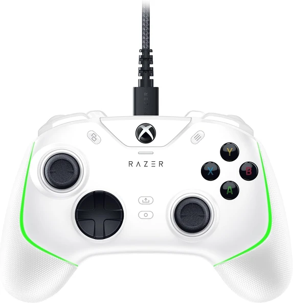 Razer Wolverine V2 Chroma - RGB aydınlatmalı, tamamen özelleştirilebilir Xbox Series X|S denetleyici (6 çok işlevli düğme, değiştirilebilir çubuk başlıkları, tetikleme modu) beyaz ürün görseli 1
