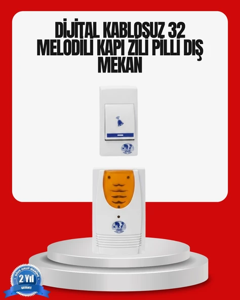 Kolay Kullanımlı Kablosuz Kapı Zili Şık Ve Sade Tasarım ürün görseli 1