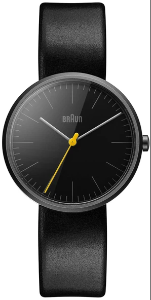 Braun Unisex Seramik 3 İbreli Analog Kuvars Saat, Siyah Kadran ve Siyah Deri Kayış, 38 mm Seramik Kasa, Model BN0172BKBKL. ürün görseli 1