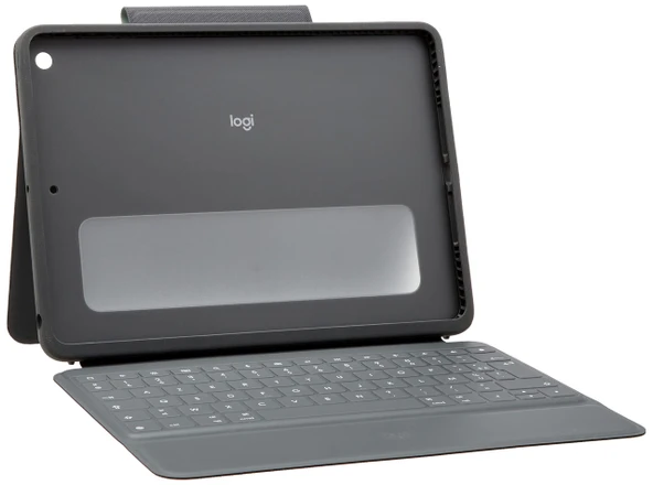 iPad (7., 8. ve 9. Nesil) için Logitech Rugged Folio - Akıllı Konektörlü ve dayanıklı Fransız AZERTY düzenine sahip koruyucu kılıf - Siyah ürün görseli 1