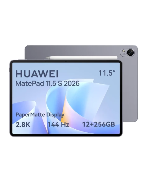 Huawei MatePad 11.5 S 2026 Tablet, M-Pencil-Pro, 2,8K 144Hz ultra net PaperMatte ekran, 12+256GB, 8800 mAh piller, 40W Süper Şarj, WiFi 6+, Bluetooth 5.2, oyun, 30 ay garanti ürün görseli 1