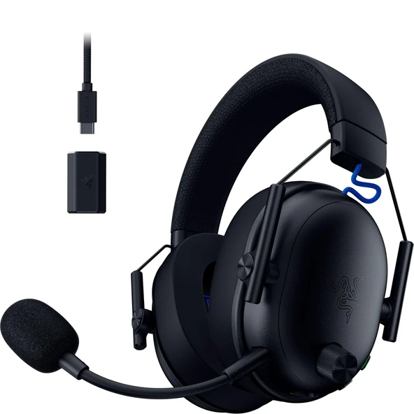 PlayStation için Razer BlackShark V3 - Kablosuz E-Spor Kulaklığı - TriForce 50 mm Sürücüler - Çıkarılabilir Geniş Bant Mikrofon - HyperSpeed ​​2,4 GHz ve Bluetooth - THX Uzaysal Ses - PS5/PC | Siyah ürün görseli 1