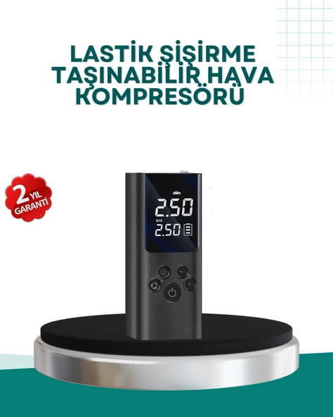 Led Işıklı Dijital Hava Pompası Araba Bisiklet Uyumlu ürün görseli 1