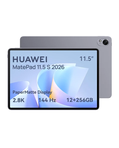 Huawei MatePad 11.5 S 2026 Tablet, 2,8K 144Hz Ultra Net PaperMatte Ekran, 12+256GB, 8800 mAh Piller, 40W Süper Şarj, WiFi 6+, Bluetooth 5.2, Oyun, 30 Ay Garanti ürün görseli 1