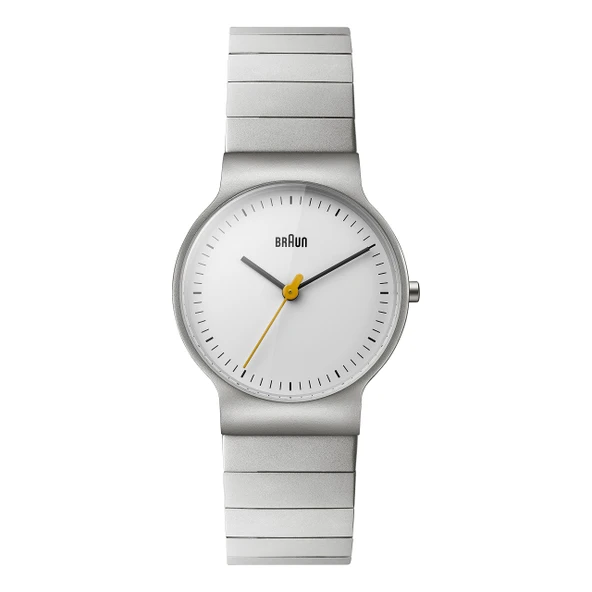 Braun Bayanlar İnce 3 İbreli Analog Quartz Saat, Beyaz Kadran ve Paslanmaz Çelik Bileklik ve 32mm Kasa, Model BN0211SLBTL. ürün görseli 1