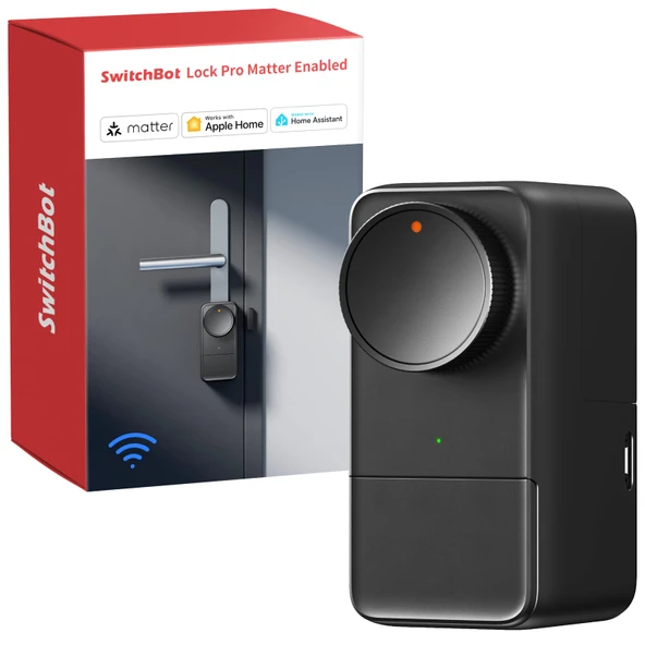 SwitchBot WiFi Akıllı Kilit Pro, Şarj Edilebilir Pil ile, WiFi Üzerinden Madde, Elektronik Kapı Kilidi, Mevcut Kapı Cıvatanıza Hızla Takılır, Apple Home, Alexa, Google Home, IFTTT'yi destekler ürün görseli 1