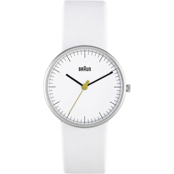 Braun Bayan 3 İbreli Analog Kuvars Saat, Beyaz Kadran ve Beyaz Deri Kayış, 31 mm Paslanmaz Çelik Kasa, Model BN0021WHWHL. ürün görseli 1