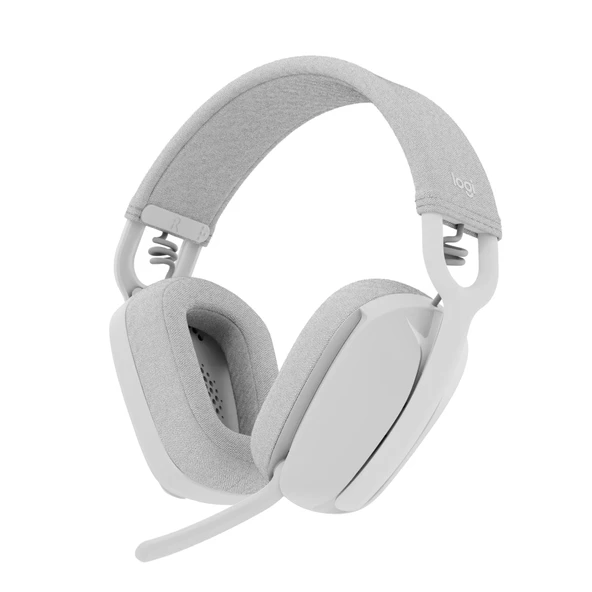 Logitech Zone Vibe 100 Hafif Kablosuz Kulak Üstü Kulaklık, Gürültü Önleyici Mikrofon, Çok Noktalı Bluetooth Kulaklık, Ekiplerle Çalışır, Google Meet, Zoom, Mac/PC - Beyaz ürün görseli 1