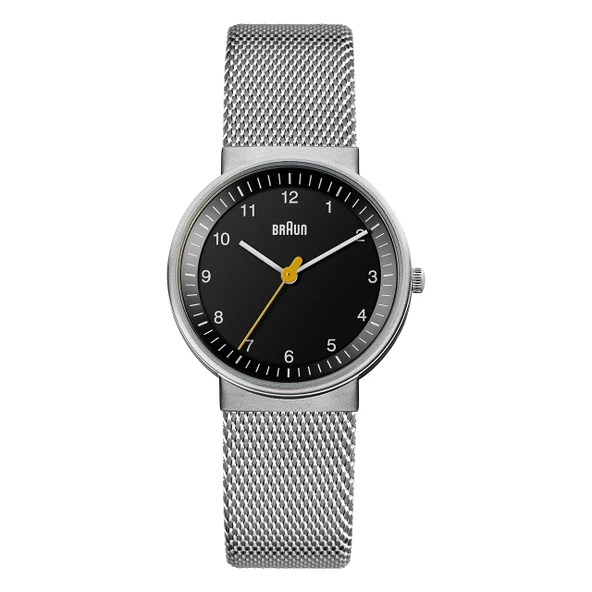 Braun Bayan 3 İbreli Analog Kuvars Saat, Siyah Kadran ve Çelik Milanese Örgü Kayış, 33 mm Paslanmaz Çelik Kasa, Model BN0031BKSLMHL. ürün görseli 1