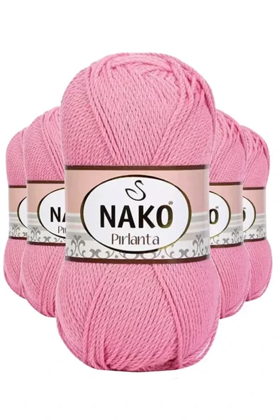 5 Adet Pırlanta Amigurumi El Örgü İpi Yünü Pembe 6740 - nako mudanis ürün görseli 1