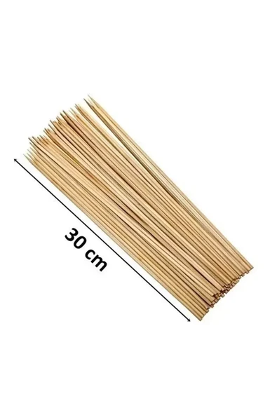 Ahşap Çöp Şiş Çubuğu 30 Cm - 50 Adet mudanis ürün görseli 1