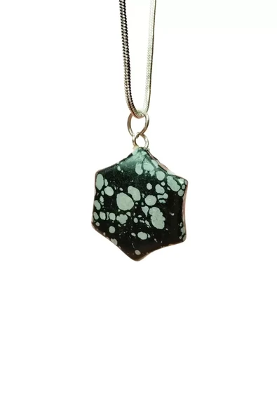 Obsidyen Doğal Taşı Zincirli El Yapımı Kolye Uç: 2 cm Zincir: 20 cm Kutulu mudanis ürün görseli 1